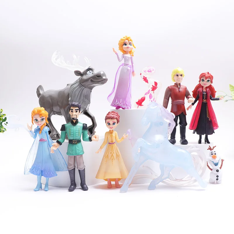 Фото 9 шт./компл. Disney Frozen 2 Снежная Королева Эльза Анна ПВХ Фигурка Olaf Kristoff Sven Аниме Куклы Фигурки Детские Игрушки Детский Подарок №3