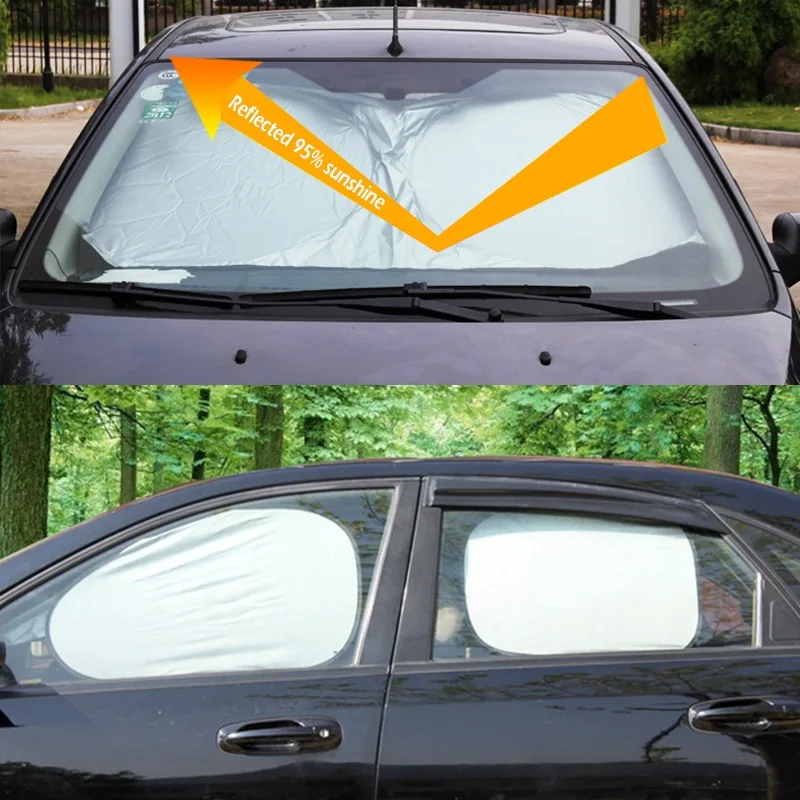 

1 шт. складной серебристый светоотражающий автомобильный козырек на лобовое стекло Солнцезащитный козырек чехол на присоске Автомобильный солнцезащитный козырек