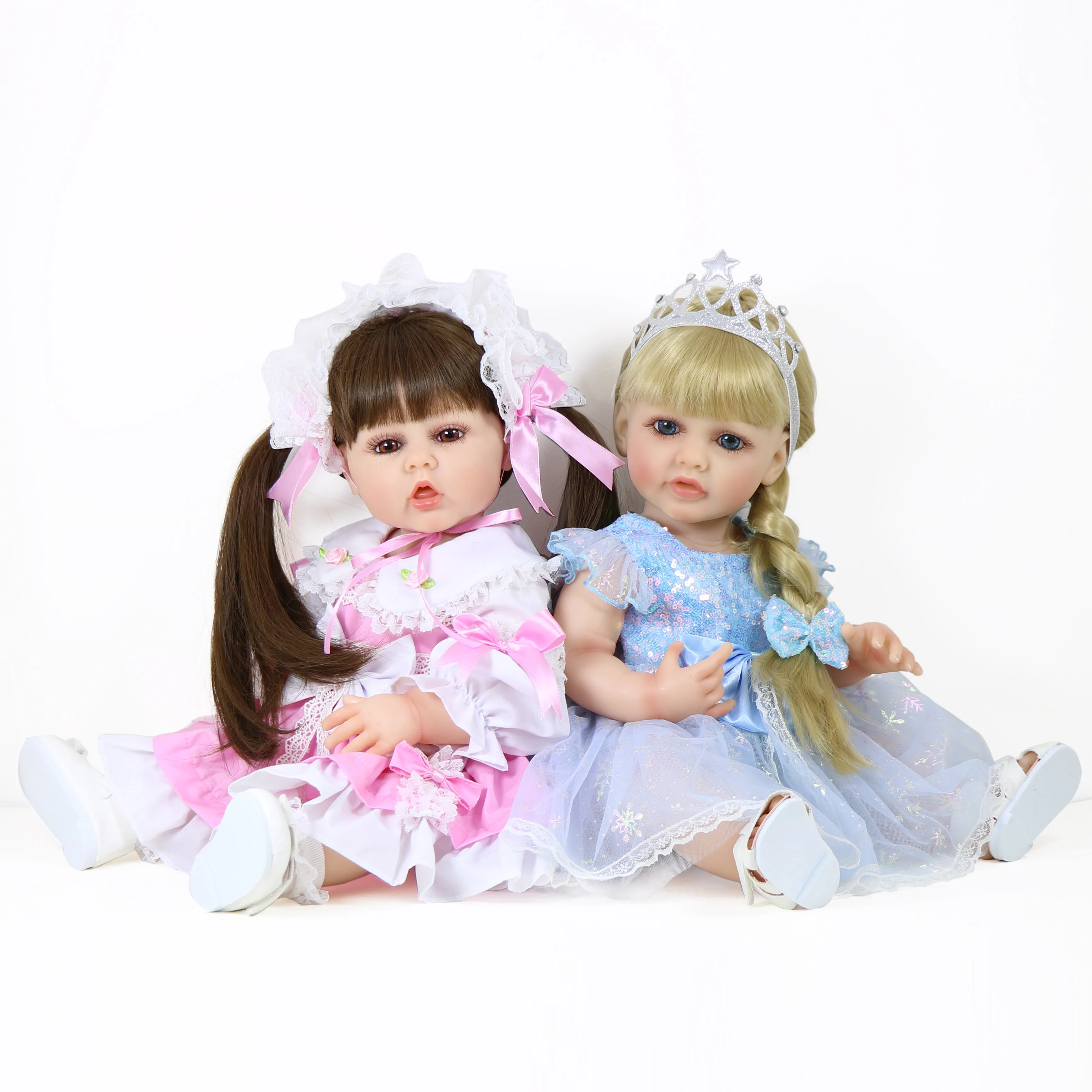 

Ying Huan Mei 22 inch Full vinyl dolls Reborn Toddler Princess Girl with Long Hair Full soft vinyl