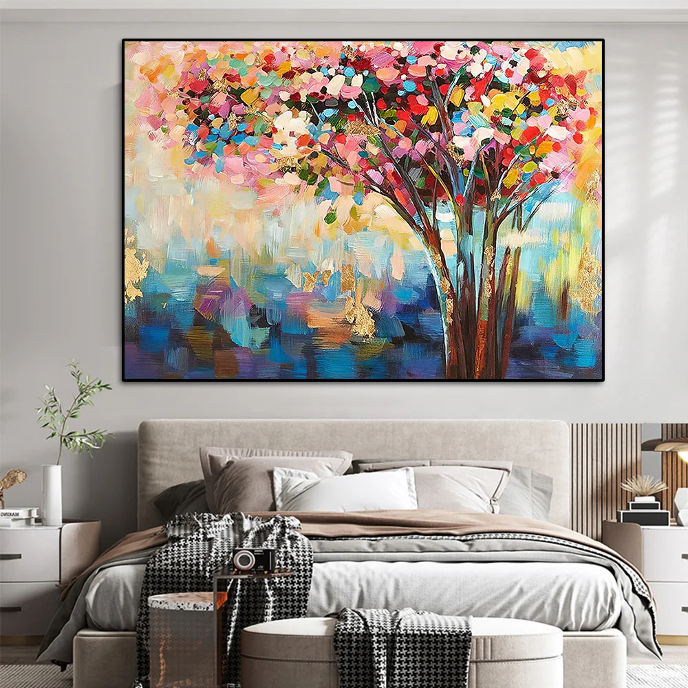 

Modern Tree Flower Nature Landscape Canvas Painting Posters And Wall Art Prints For Living Room Home Decor Pictures Frameless