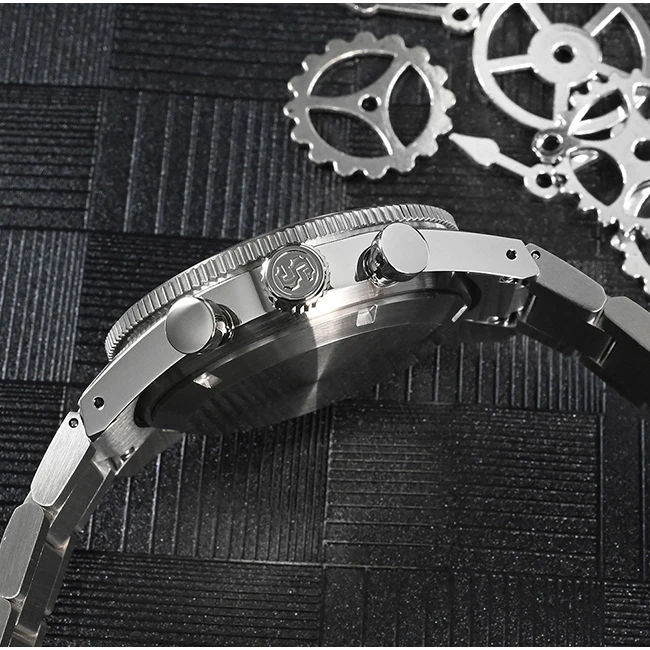 Часы-хронограф San Martin Мужские механические водонепроницаемые 100 м