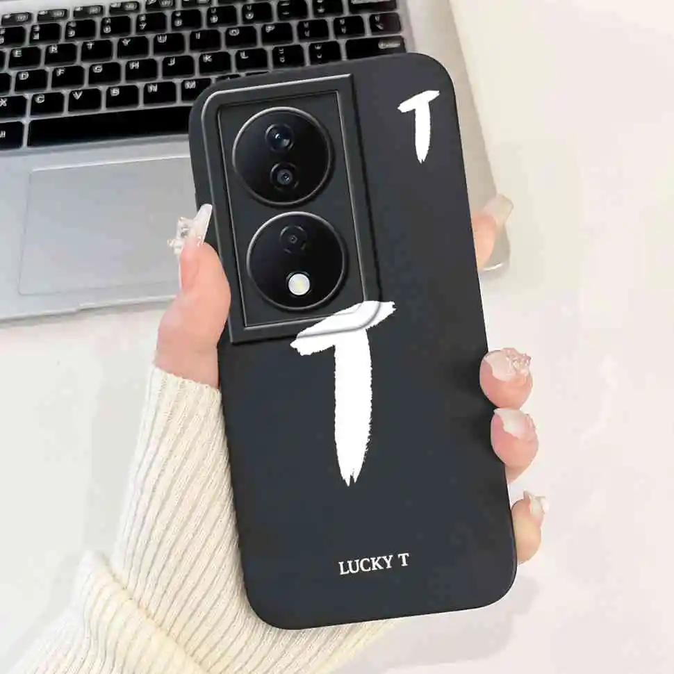 Фото Для Honor X7b 4G CLK-LX1 CLK-LX2 CLK-LX3 Чехол Lucky Letter A-Z Мягкий силиконовый чехол для Honor X7b 5G Honor Play 8T CLK-AN00 Shell №5