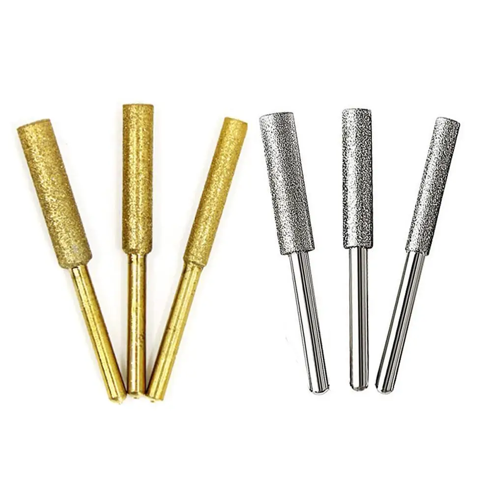

6PCS 4-5.5mm Chainsaw Sharpener Bits File Diamond Coated Cylindrical Burr 4mm Chain Saw Sharpening Carving Grinding Tools