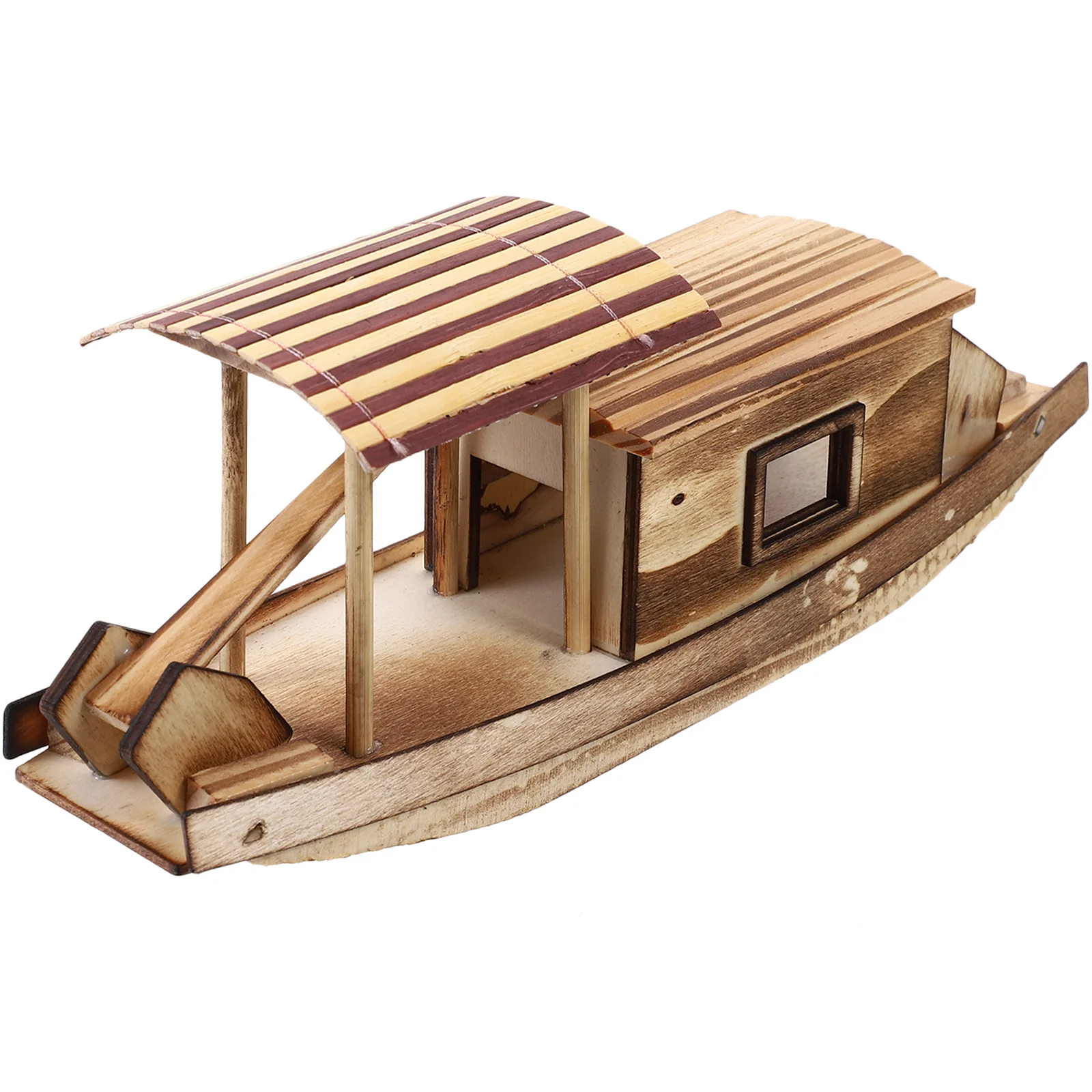 

Wood Boat Model Modern Sculptures Home Decor Fishing Desktop Cabinet Decoration Shape Sailboat Ornament Adornment