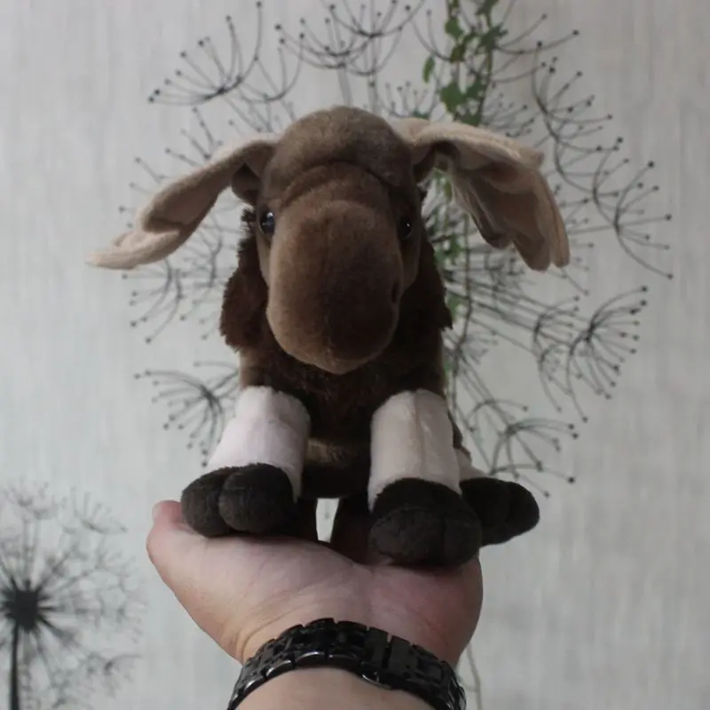 Мягкая милая плюшевая игрушка имитация коричневого лосящего оленя лось