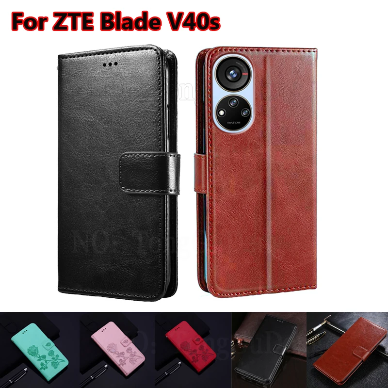 

Leather Book Case For ZTE Blade V40s Funda Coque Kickstand Magnetic Wallet Flip Phone Capas Shell for ZTE BladeV40s V40 S Hoesje