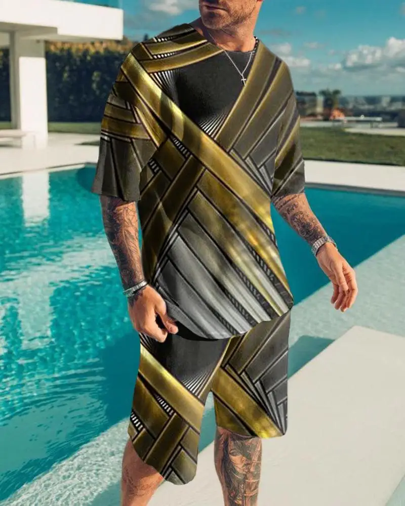 3D Printing Summer Tracksuit New Casual T-Shirt Suit Shorts Sports Outdoor Streetwear Jogging Sets Oversized Clothing Outfit