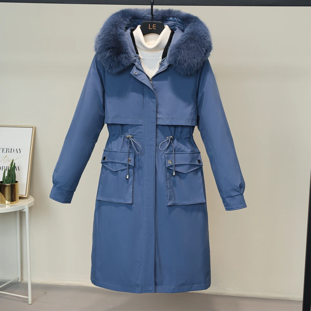 New Casual Fashion 2022 Female Winter Parkas For Women Coats Long Thick Parka Liner Remove Women's jacket Feminine clothes