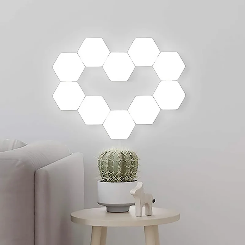 LED Panel Night Light Magnetic Hexagons Modular Modern Lamp Touch Sensitive Sensor Lights DIY Wall Creative Decoration Kid Room