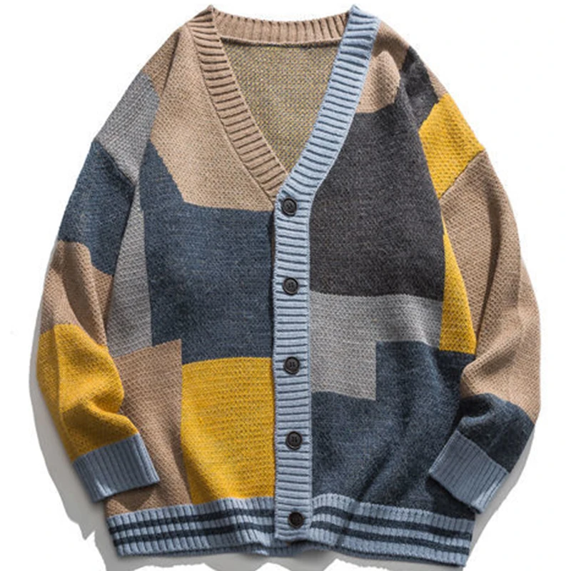 Japanese Vintage Cardigan Men Sweater Autumn Winter New Loose Casual Sweaters Coat Hip Hop Streetwear Male Fashion Clothing