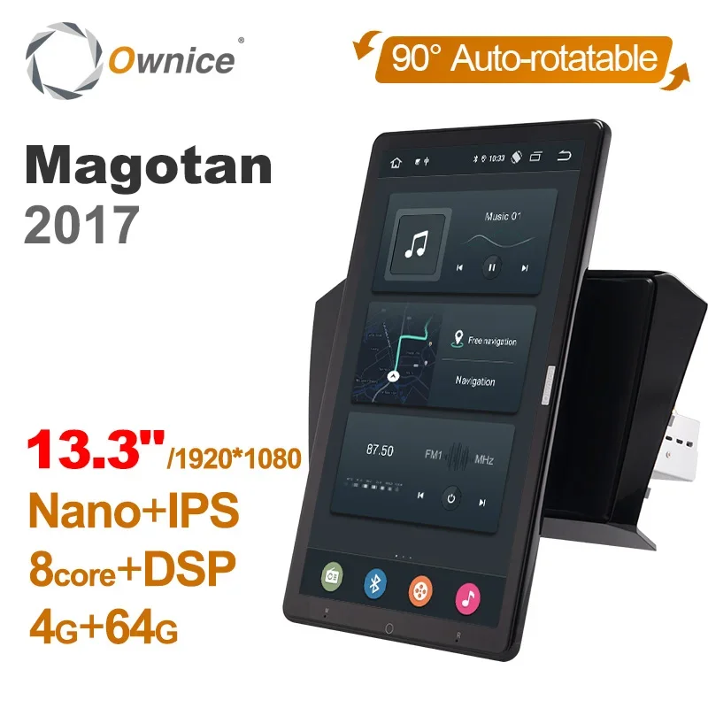 Автомобильный DVD-плеер Tesla style PX6 13 3 дюйма Android 10 0 автоповоротный 1920*1080 IPS-навигатор