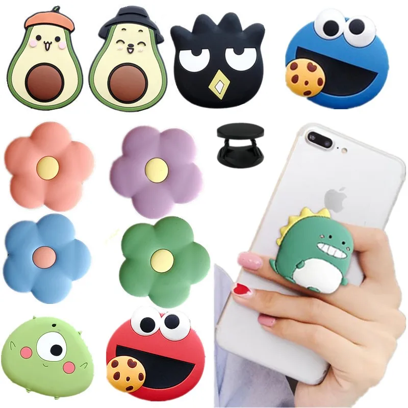 

New Universal Phone Socket Stand Bracket Expanding Stand stretch grip phone Holder Finger Cute Cartoon Stand for iphone xiaomi