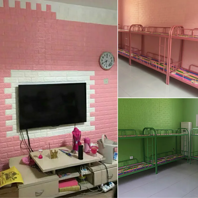 3D Wallpaper 70cm*1m Continuous Brick Pattern Sticker Waterproof Home Decoration Self-Adhesive |