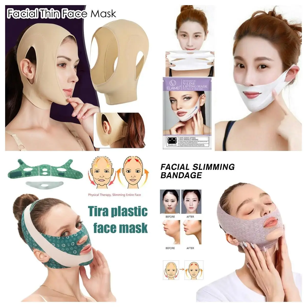 

Multiple Options Beauty Face Sculpting Sleep Mask V Line Lifting Invisible Sticker Facial Slimming Strap Facial Swelling Reducti