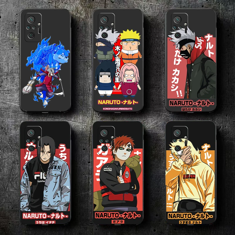 

NARUTO Anime Phone Case For Xiaomi Redmi 7 7A 8 8A 8T 8 2021 9 9T 9A 9C 9S 7 8 9 Pro 5G Soft Coque Silicone Cover Back Black
