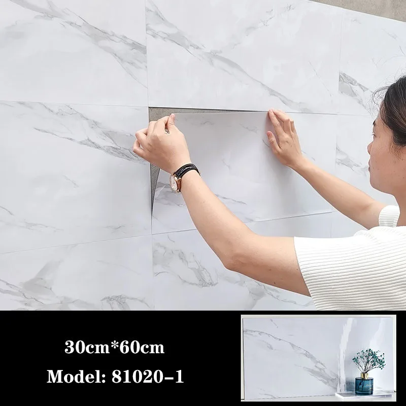 

1 Sheet Wallpaper Self Adhesive Imitation Tile Wall Sticker Cement Wall Tile Bathroom Decor Waterproof Sticker