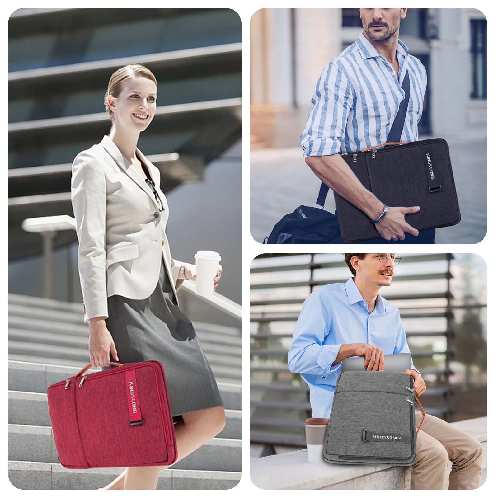 Сумка-слинг KINGSLONG для ноутбука 17 дюймов ручная переноска водонепроницаемая сумка