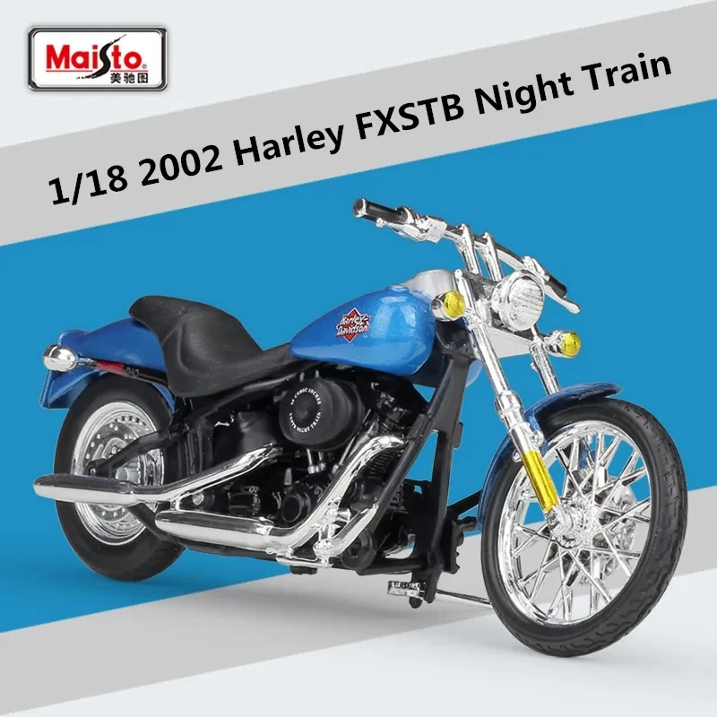 

Maisto 1:18 2002 Harley FXSTB Night Train Alloy Motorcycle Model Diecast Metal Racing Motorcycle Model Collection Gifts Boys