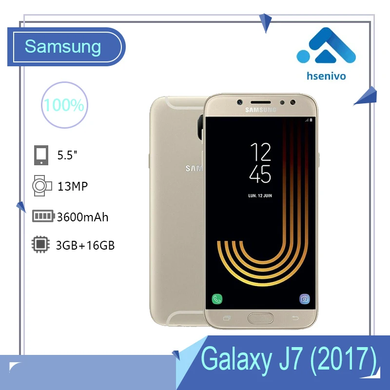 Samsung Galaxy J7 (2017) J730F Refurbished-Original unlocked J7 Pro J730FM GSM 4G Octa Core Dual Sim 5.5 13MP 3GB+16GB