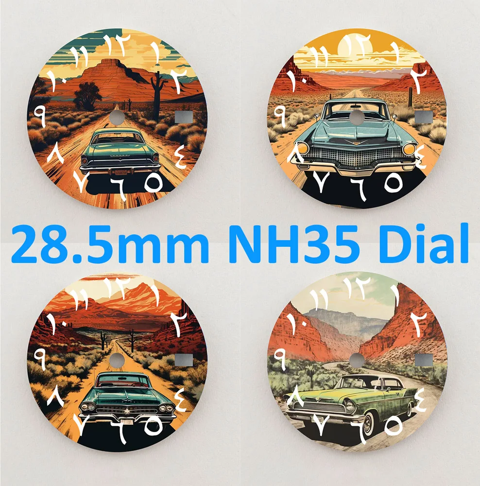 Циферблат 28 5 мм серия Travel циферблат с арабскими цифрами NH35 NH36 высококачественный