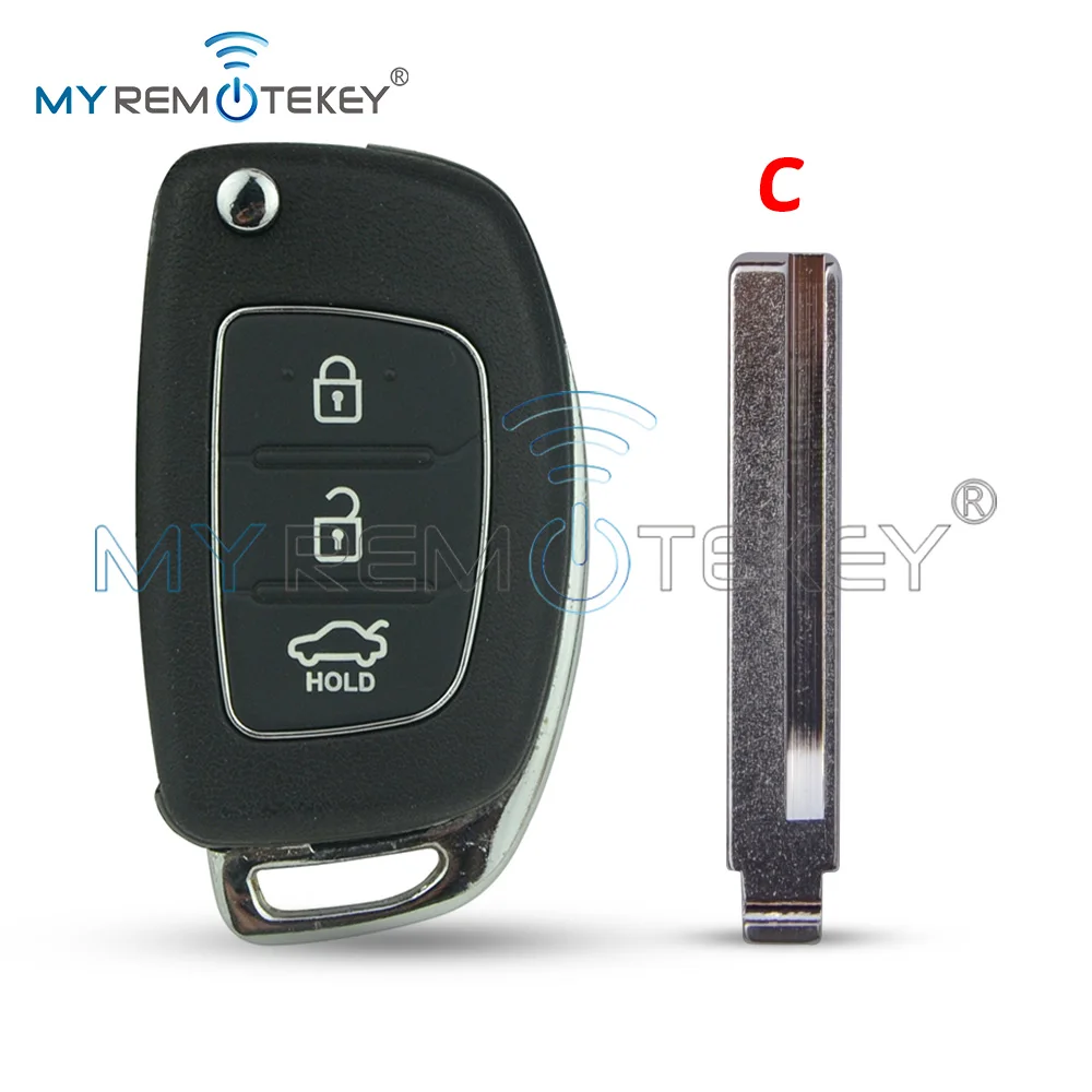 

Корпус выкидного ключа MYREMOTEKEY FCC ID RKE-4F08 для Hyundai Santa Fe Accent, 3 кнопки