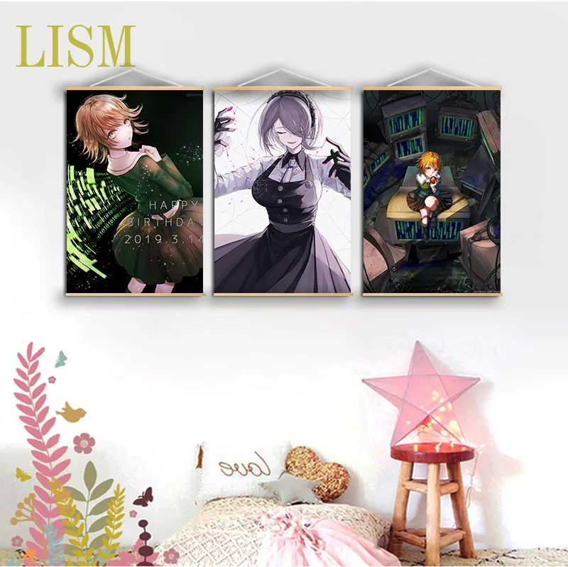 Картина манга из аниме данганронпа Fujisaki Chihiro Mioda Ибуки Свиток массива дерева для