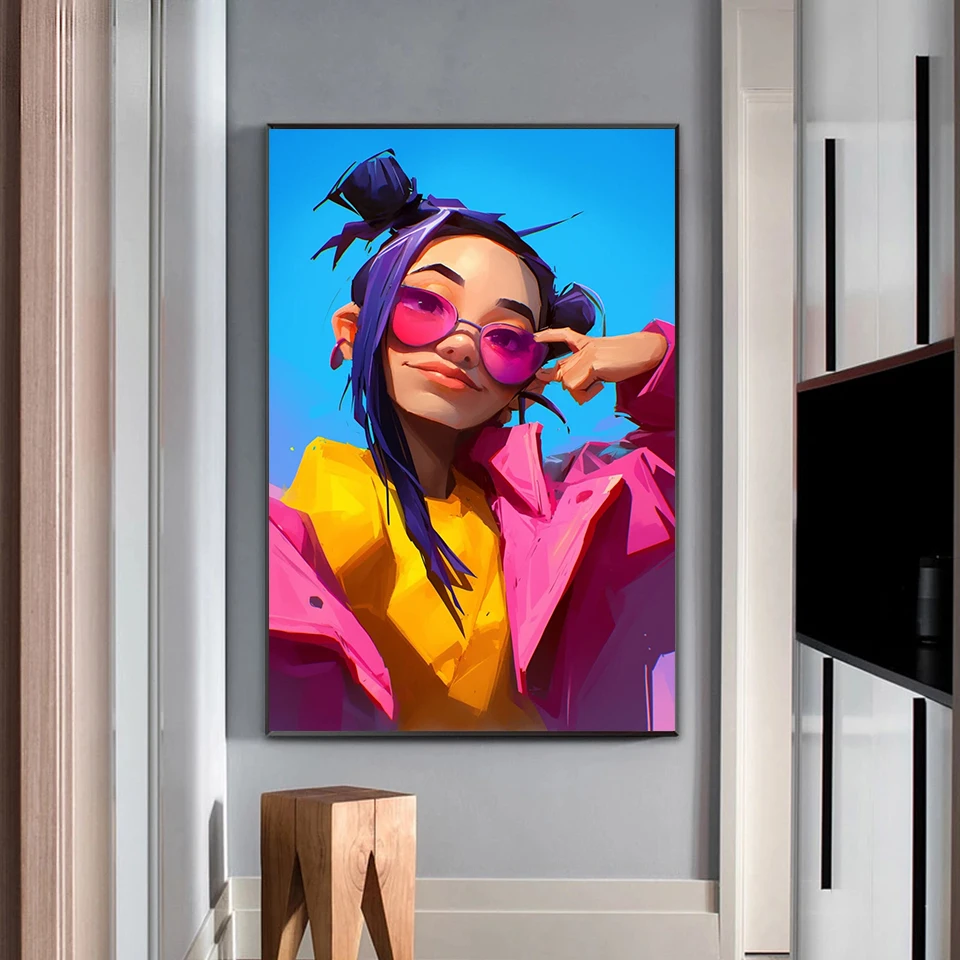 Алмазная картина милая мультяшная девушка в очках полные стразы мозаика сделай