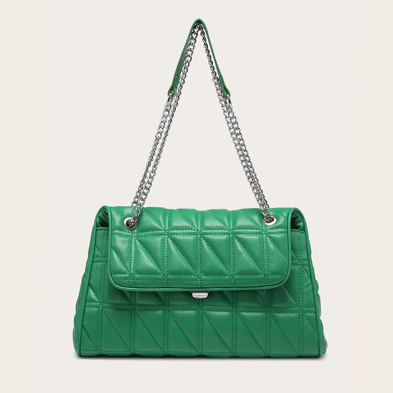 

New Shoulder Bag Women Fashion 2022 Designer Handbags Ladies PU Leather Casual Diamond Lattice Quilted Flap Chain Square Bags