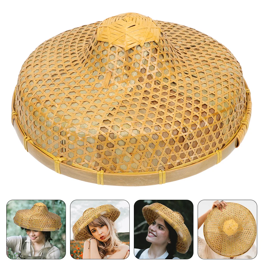 

Hatcaps Rain Sun Blocking Woven Proof Weaving Braided Retro Hats Farmer Use Fisherman