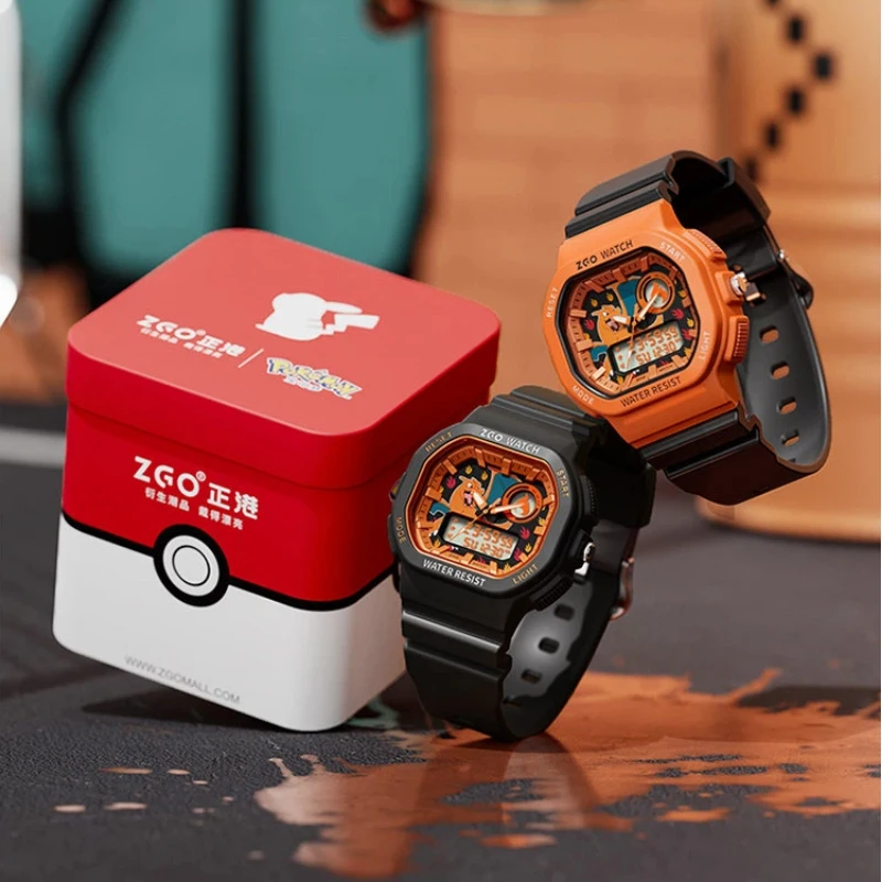 Цифровые часы ZGO Pokemon Co Branded Charizard, черные, оранжевые, водонепроницаемые, спортивные, с привлекательным дизайном, электронные наручные часы для мужчин (art.: 3920dbcf88f78) - 3920dbcf88f78