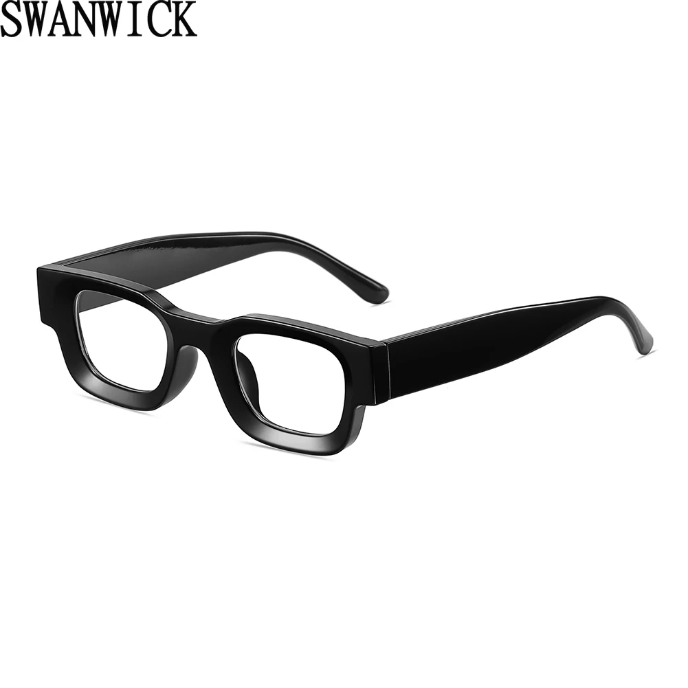 Женские очки Swanwick, Квадратные прозрачные линзы, прозрачная оправа для очков для мужчин, украшение, Женские аксессуары, черный Леопардовый ц...