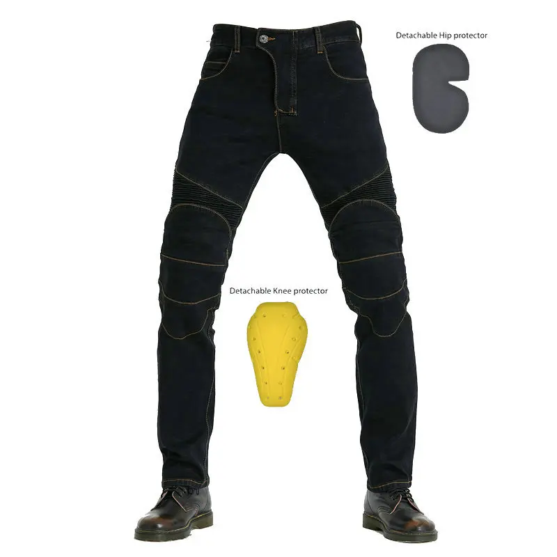 

New Protector Motorcycle Leisure Trousers For Men Outdoor Summer Biker Jeans Male Motorpoof Jeans Pants With Knee Protect Gears