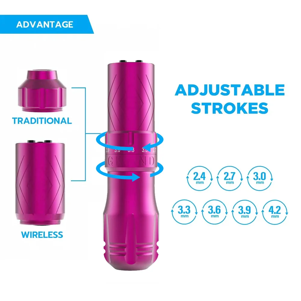 EMALLA GRAND беспроводная тату-ручка с 7 штрихами регулируемая 1800 мАч аккумуляторная