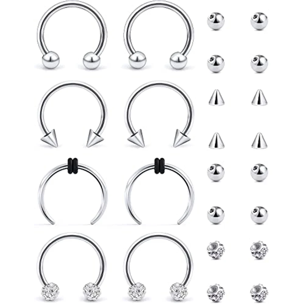Шариковое кольцо из нержавеющей стали шпильки для носа 8 шт. с