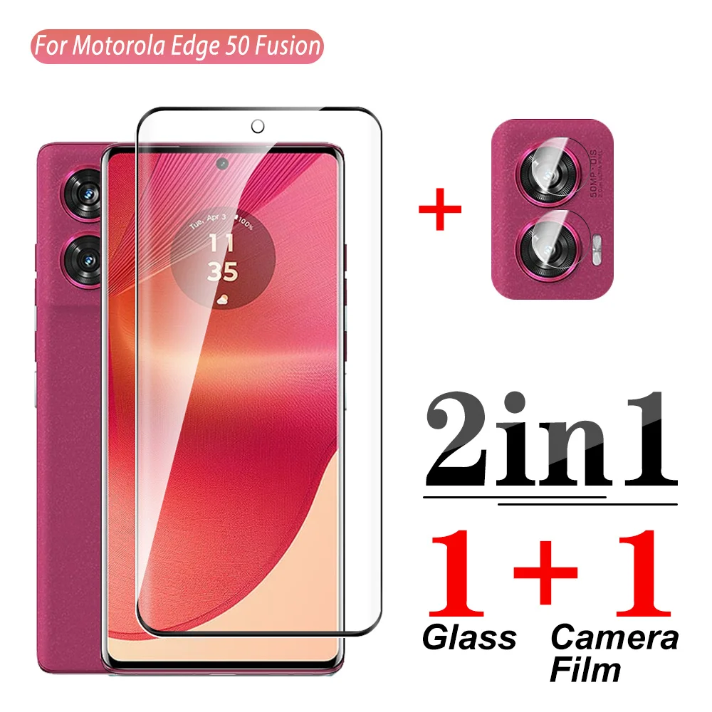 2 в 1 для Motorola Edge 50 Fusion Защитное стекло объектива телефона 50Fusion Moto G85 5G 6 7 дюйма