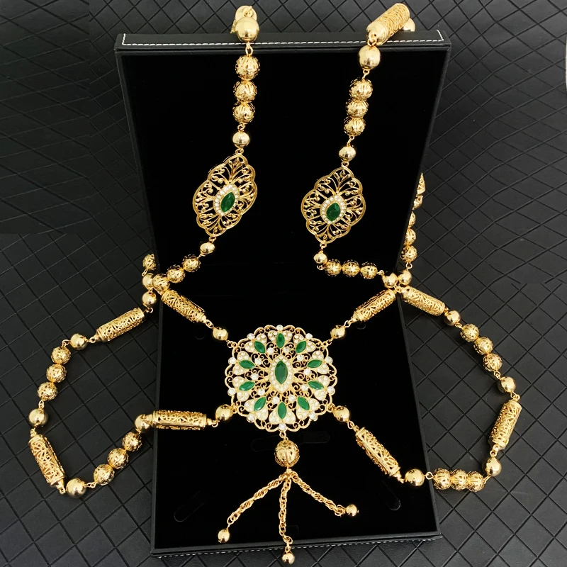 

Moroccan Banquet Women Wedding Brooch Algerian Metal Flower Bracelet African Ethnic Wedding Jewelry Moroccan Banquet Women Gift