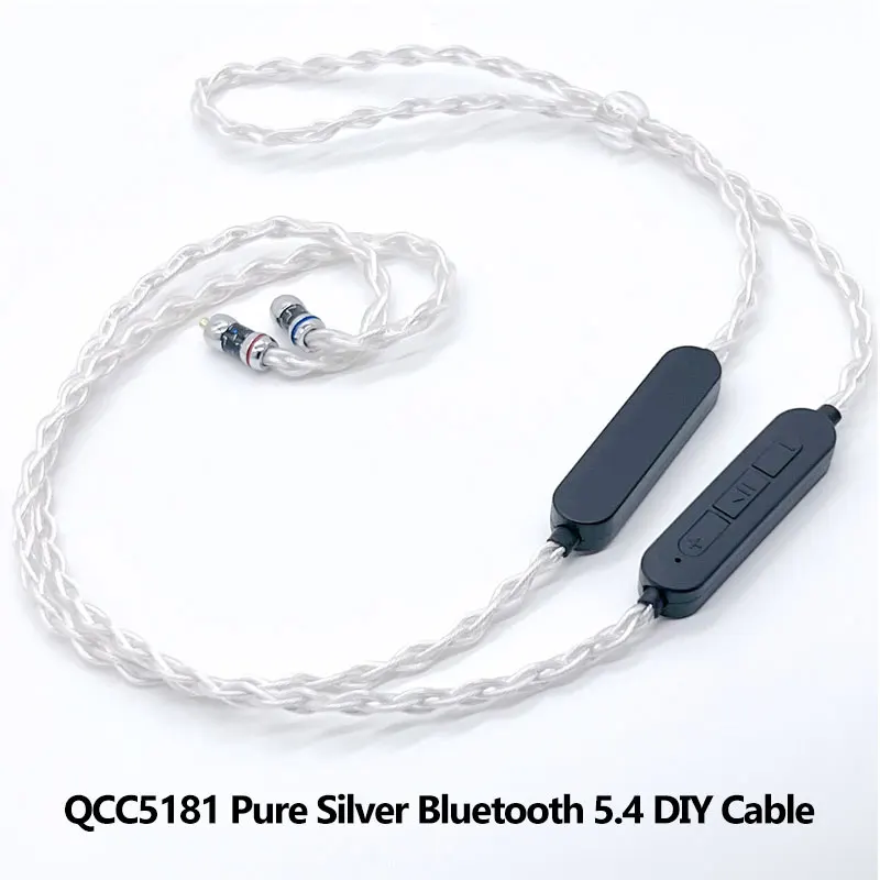 Чистое серебро QCC5181 aptX без потерь Bluetooth LDAC Кабель для обновления наушников с