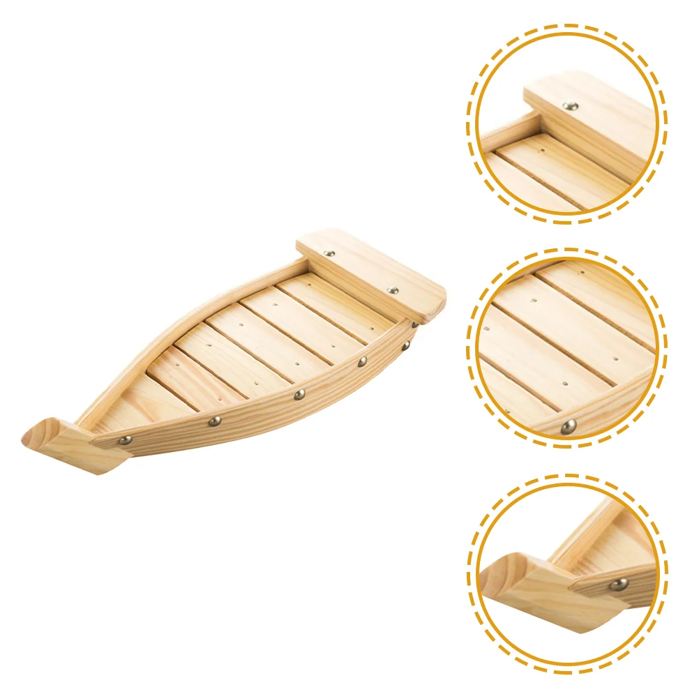 

Wooden Sushi Serving Boat Decorative Sashimi Tray Restaurant Appetizer Plate