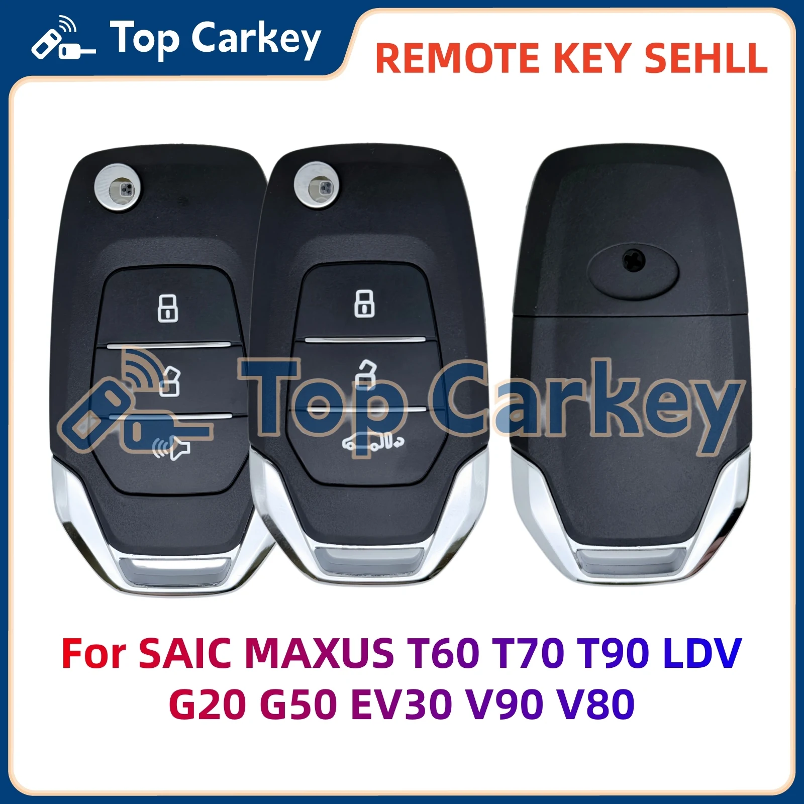 Фото Сменный корпус выкидного ключа-пульта TopCarkey для SAIC MAXUS T60 T70 T90 LDV G20 G50 EV30 V90 V80 №1