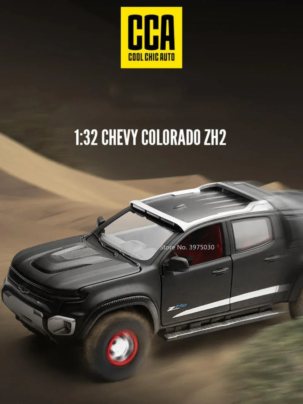 

1/32 Chevy Colorado ZH2 SUV Alloy Diecast Car Model Scale Toy Door Can Be Opened Music Light Decorative Model Toys for Boy Gifts