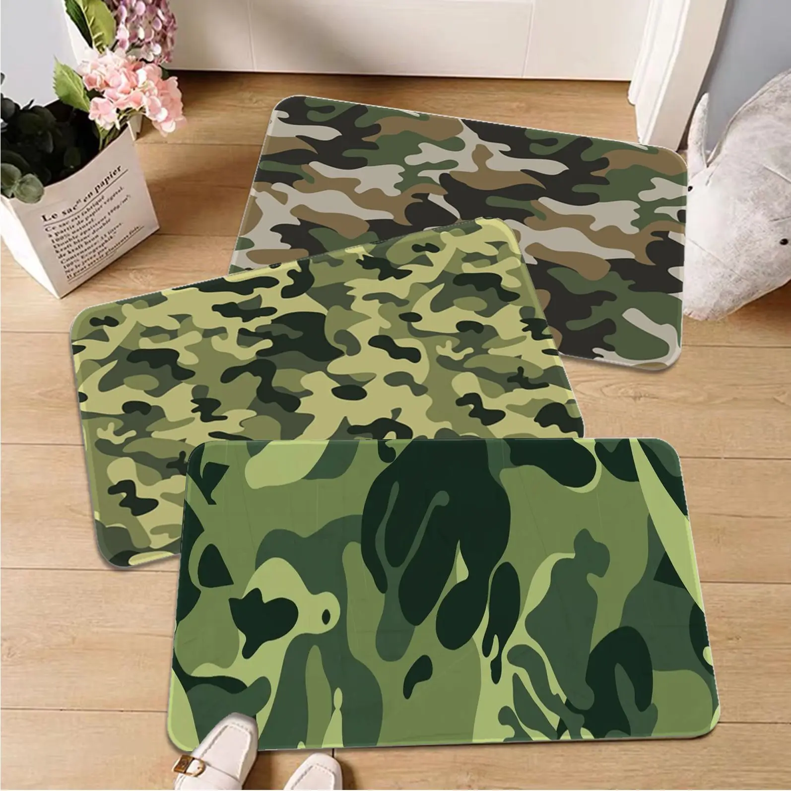 

Camouflage Door Mat Retro Multiple Choice Living Room Kitchen Rug Non-Slip Hotel Decor Mat