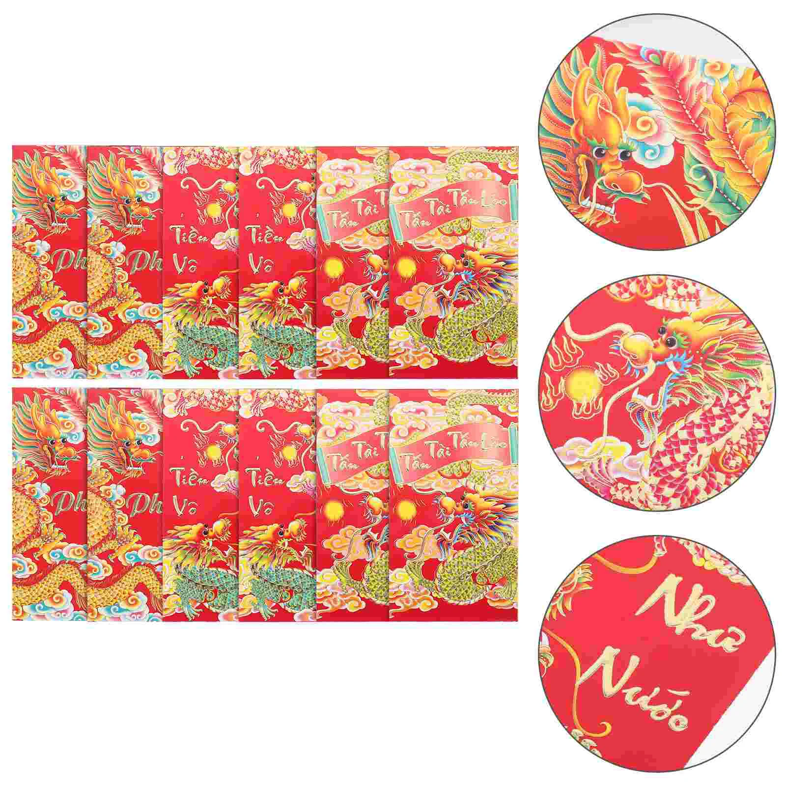 

Decorate Festival Red Envelopes New Year Packets Luck Money Chinese Style Decorative