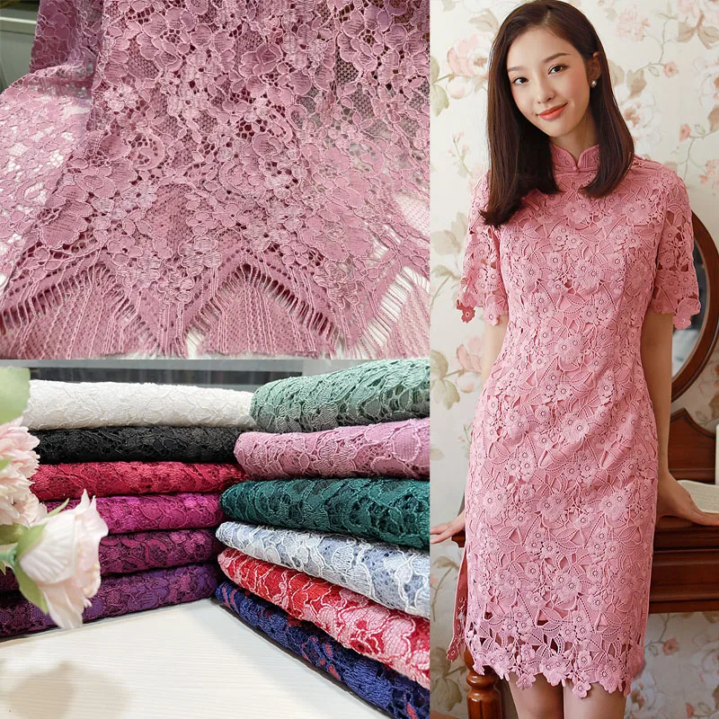 Плетеная пряжа прижимная кружевная ткань волнистый подол для ресниц платье