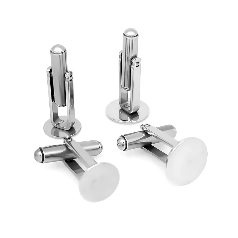 6 Pieces/bag Stainless Steel Cufflinks Welding Discs Cuff and Shoulders Disc Bases DIY Clothing Jeweller Accessories Wholesale
