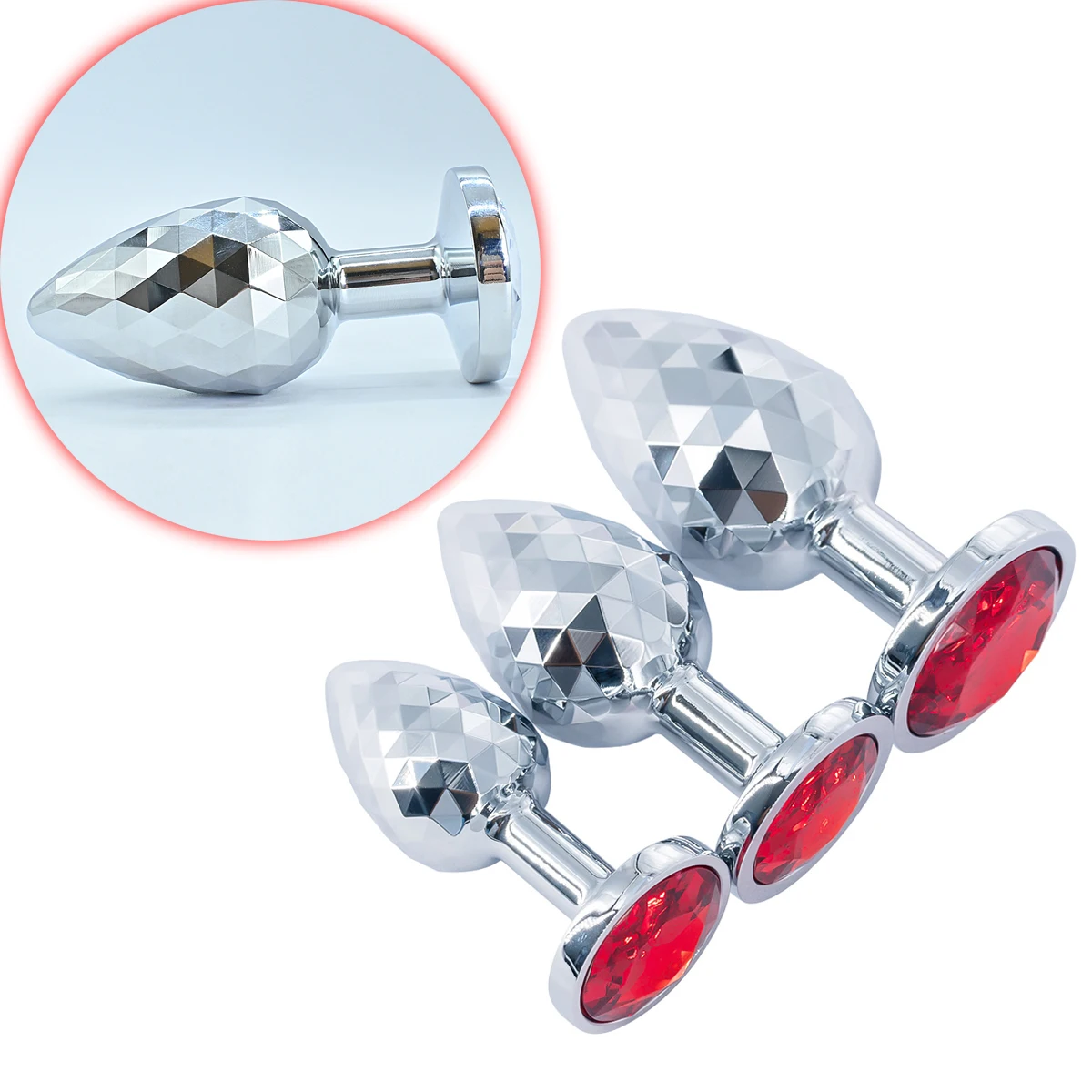 Специальное ощущение Серебряная Алмазная поверхность Анальная пробка