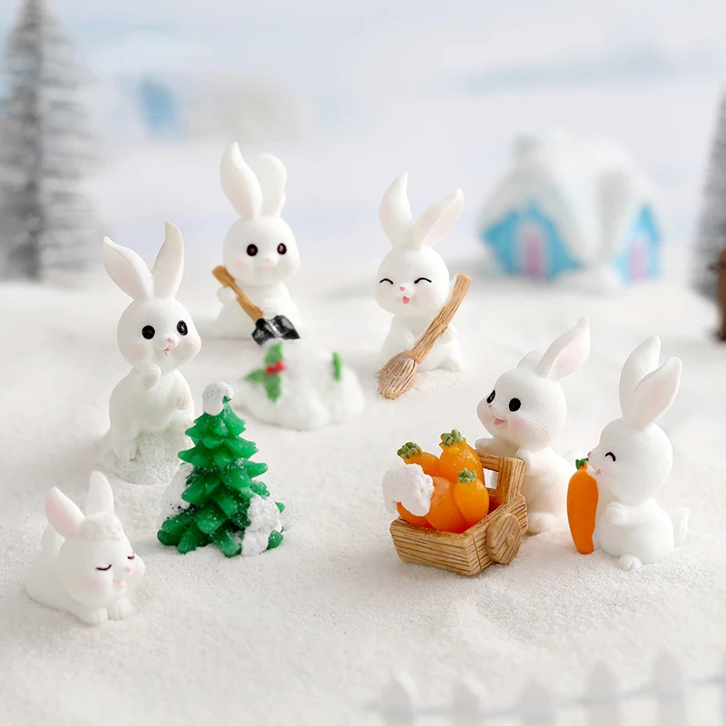 

Cute Animal Rabbit Carrots House Figurines Fairy Garden Ornaments Home Decoration Mini Craft Micro Landscaping DIY Accessories
