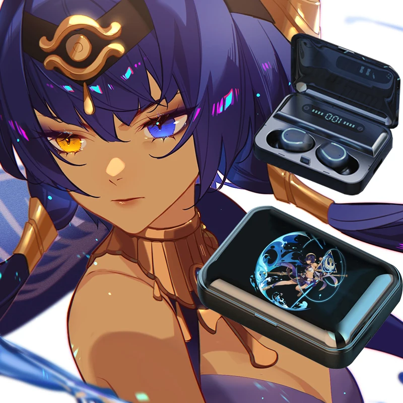 

Зарядная коробка Cospaly для беспроводных наушников Android, игровые наушники YeLan Collei Nilou Cyno, узор Genshin Impact Series, Bluetooth наушники