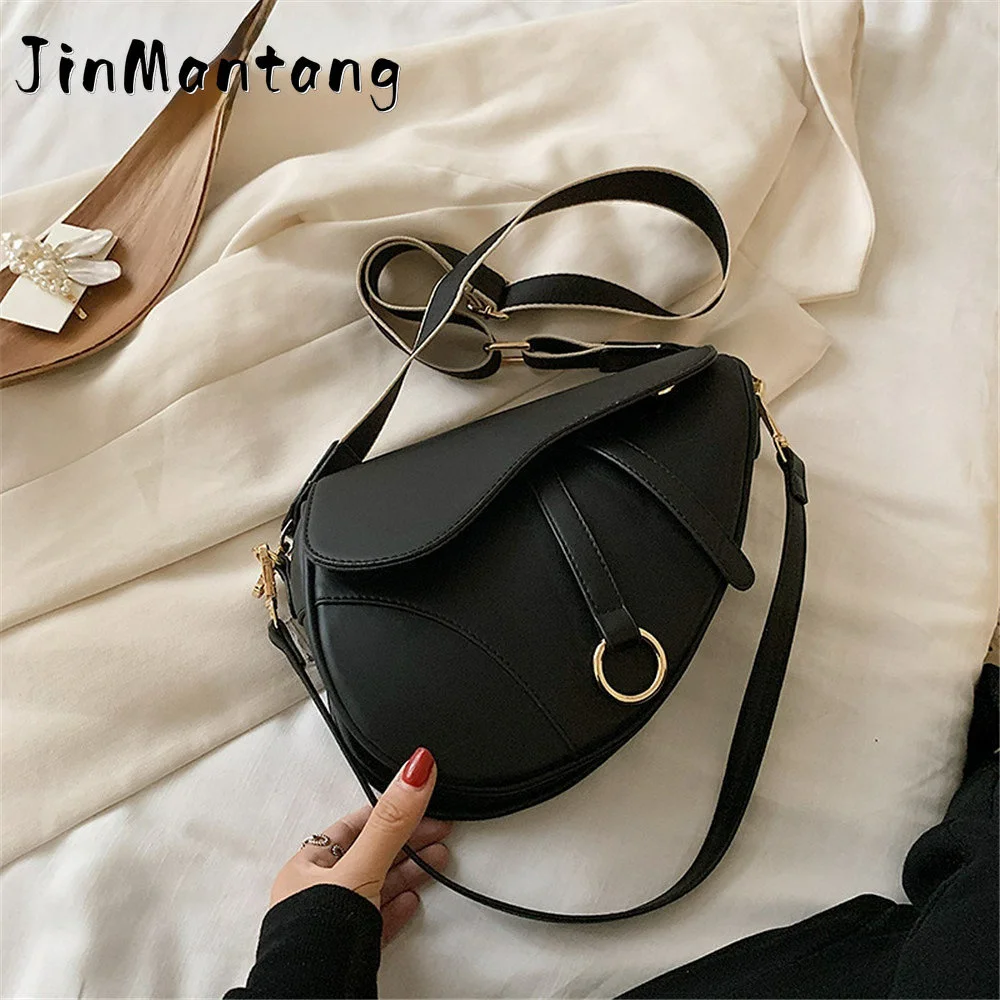

2023 New Women's Bag Leisure Saddle Bag Pu Solid Color Diagonal Bag Easy Matching Lady Handbags Women Bag