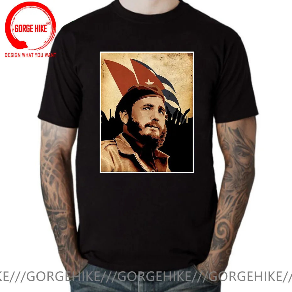 

2024 New Fashion Vintage Cuba Leader Men T Shirt Cuban Revolution Che Fidel Castro T-Shirt Harajuku Streetwear Hip Hop Tee Shirt