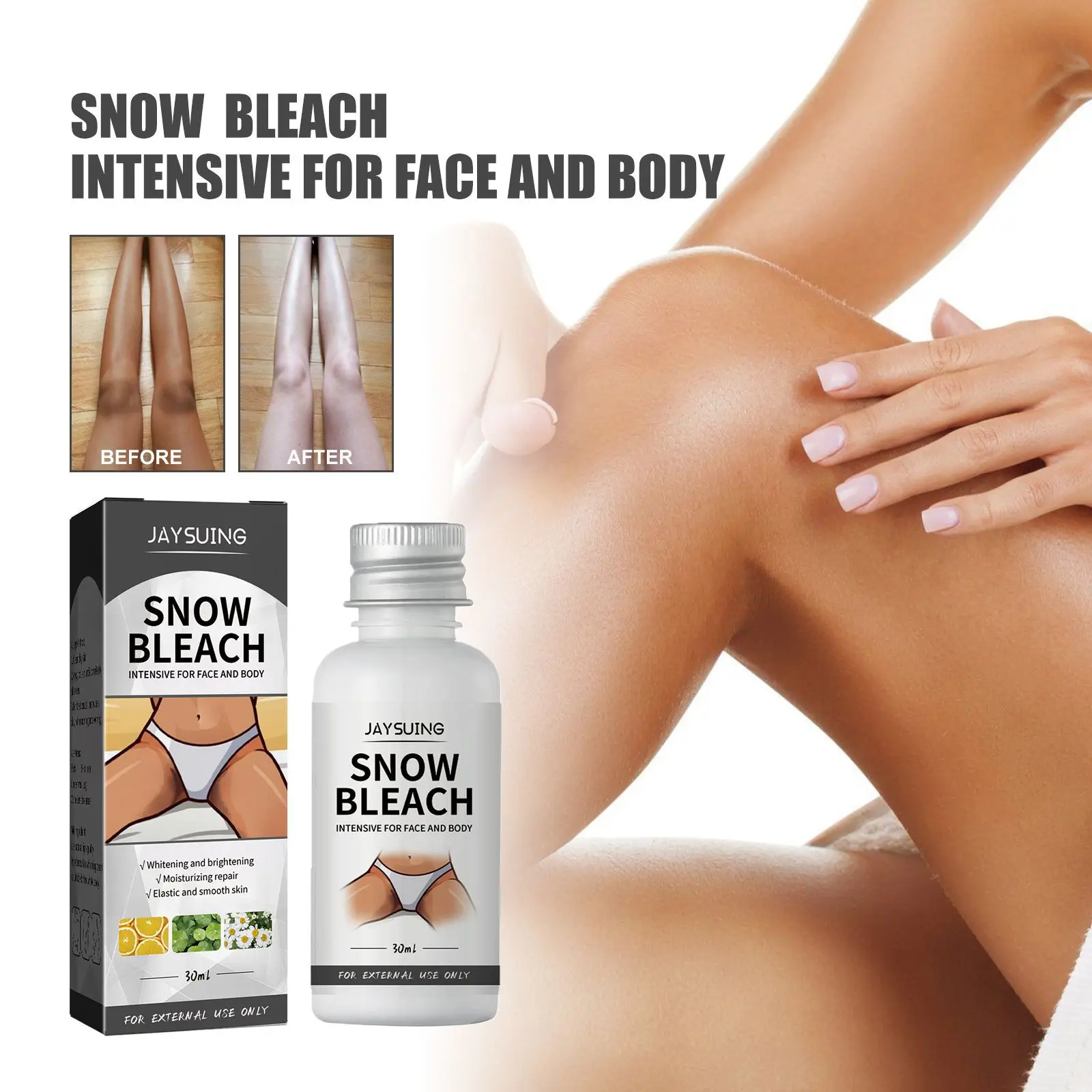 

30ml Body Whitening Snow Bleach Cream Whitening Fast Bleaching Strongest Whitening Cream Intimate Area Free Shipping